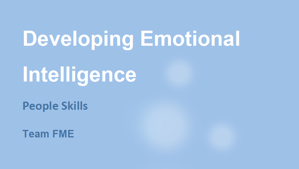 Developing Emotional Intelligence 