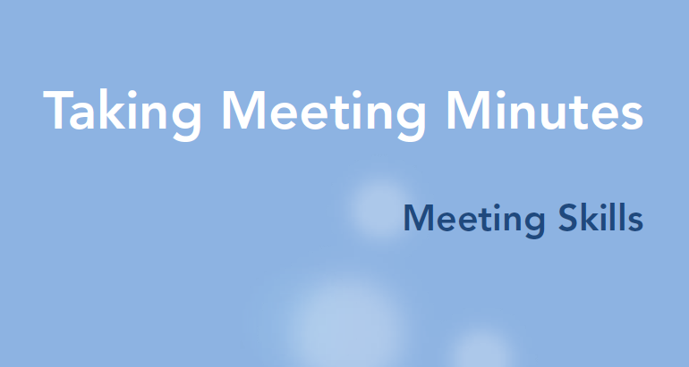 Taking Meeting Minutes 